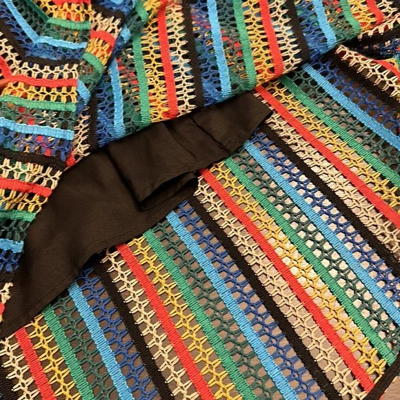 Anthropologie Eva Franco Striped Crotchet tank midi dress boho women size 10 - Picture 12 of 12